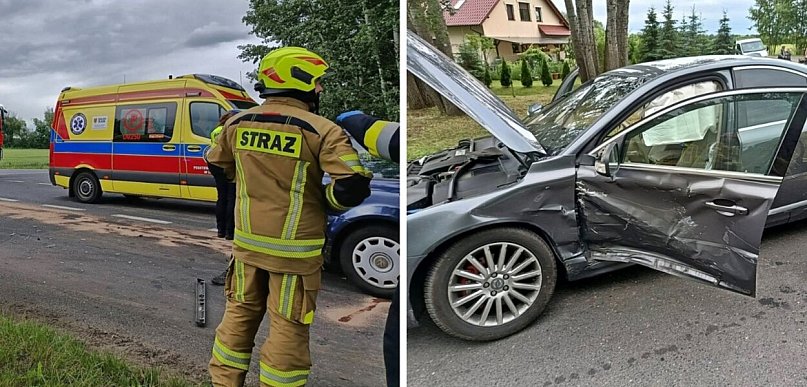[FOTO] Kolizja pod Grębocicami. Cztery osoby trafiły do szpitala