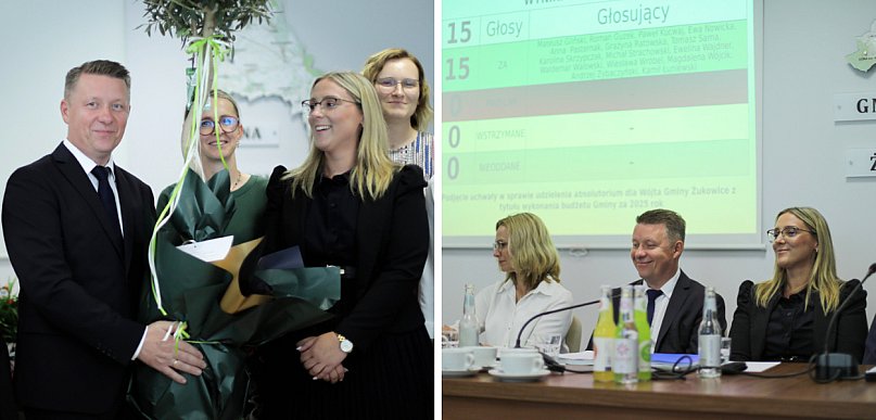 [FOTO] Na sesji 15:0 dla wójta Wołoszyna, który utonął w kwiatach