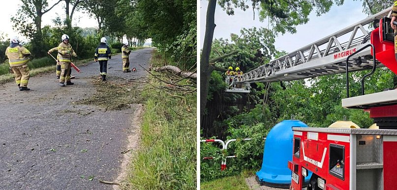 Zalane drogi, dziesiątki interwencji i pożar fotowoltaiki na Biedronce