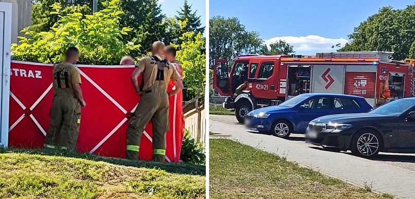 Pożar i omdlenie na parkingu. Gorąco na Sportowej w Głogowie