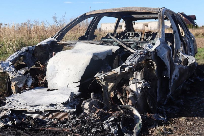 Pożar BMW w Głogowie