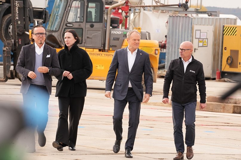 Donald Tusk na budowie szybu KGHM w Retkowie