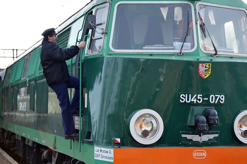 Pociąg retro w Głogowie