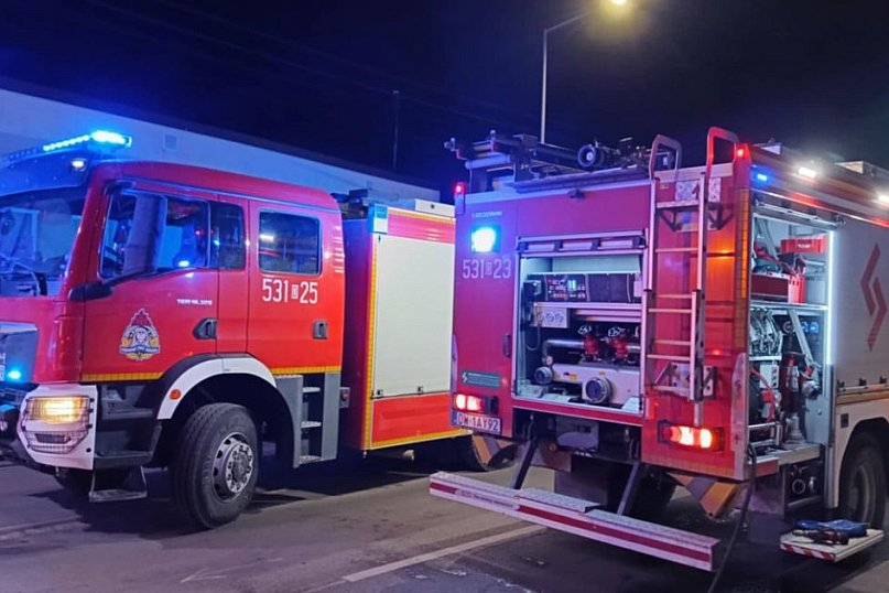 Pożar komina w Grębocicach