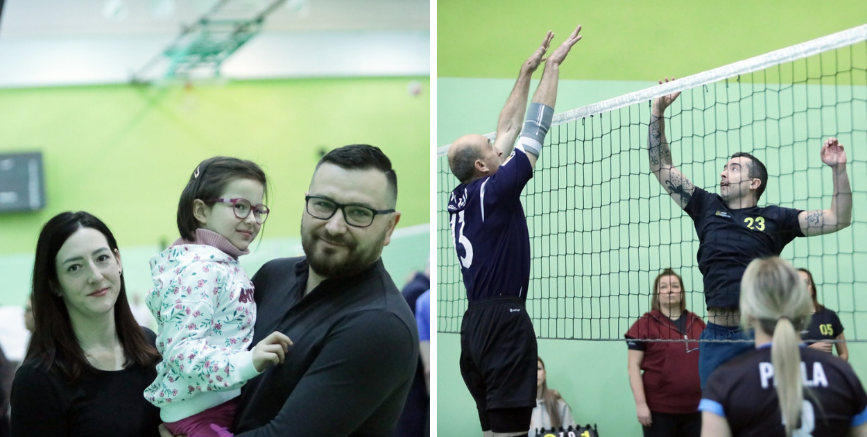 [FOTO] Garnitury w szatni, dresy na parkiecie. Siatkarskie granie dla Igi