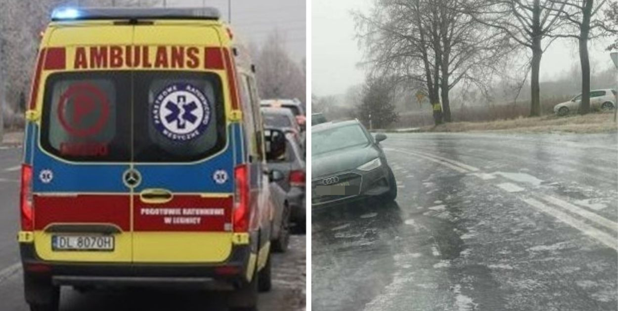 Karetka z Głogowa uwięziona w lodowej pułapce. 10 godzin grozy