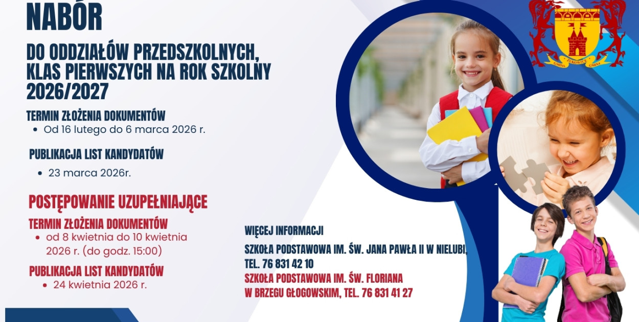 Rekrutacja do oddziałów przedszkolnych i klas pierwszych w gminie Żukowice