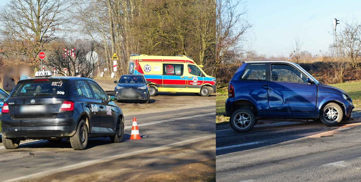 Małe auto kontra taksówka. Kolizja na trasie pod Głogowem