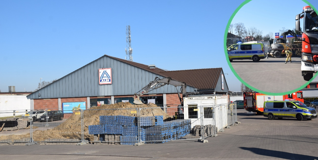 Alarm na parkingu przy Aldi w Głogowie. Co tam robi policja i straż pożarna?