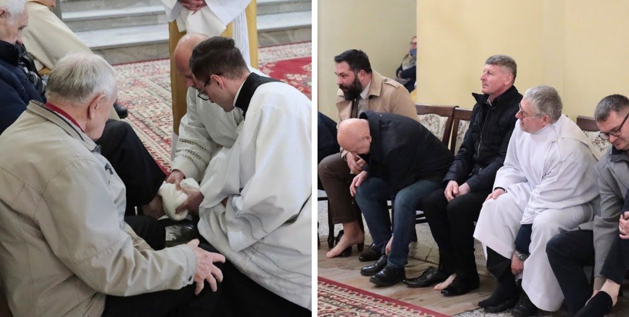 Wielki Czwartek w Głogowie. Kapłani obmyli nogi wiernym