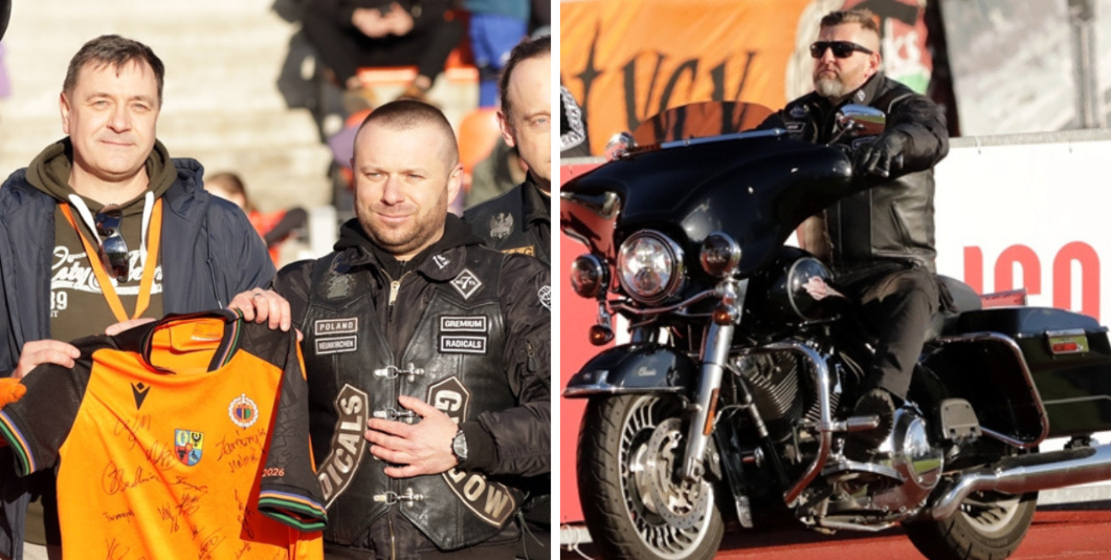 Co za akcja na stadionie! Motocykliści wjechali po koszulkę
