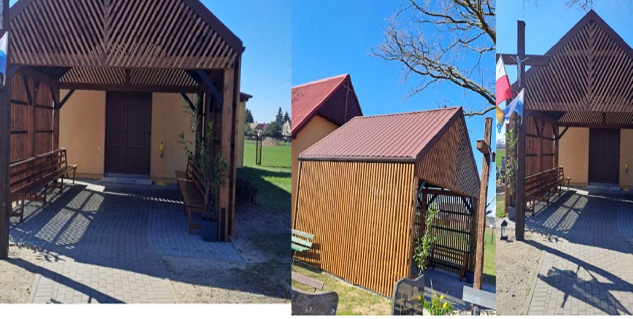 Nowa wiata na cmentarzu w Kluczach