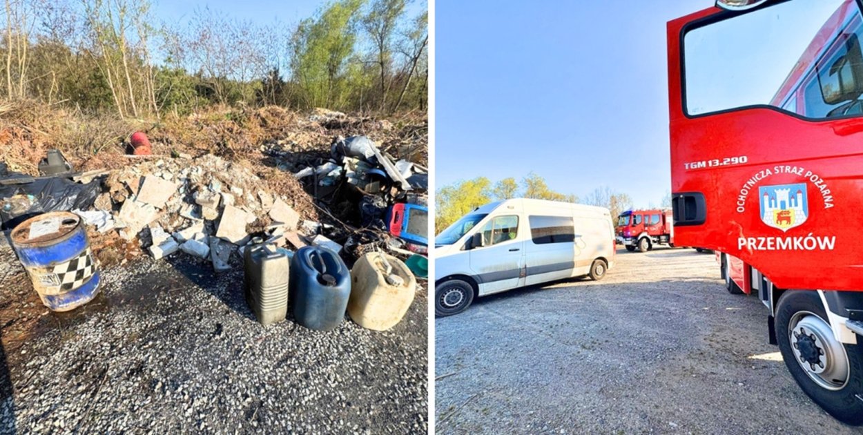 Nielegalne składowisko pod miastem. Strażacy odkryli, mieszkańcy zapłacą [FOTO]