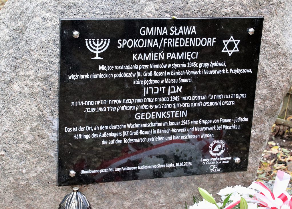 W gminie Sława odsłonięto trzy kamienie upamiętniające cierpienie Żydówek 1